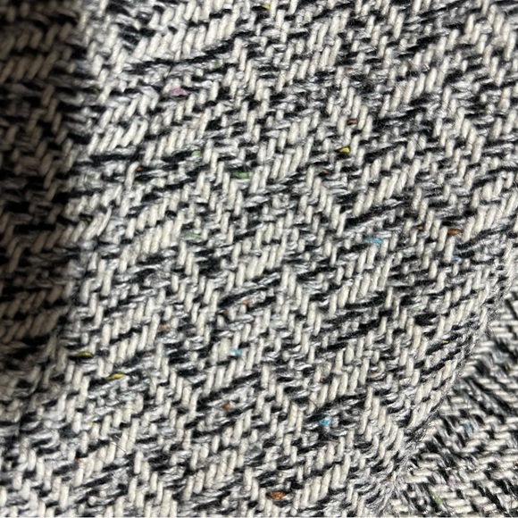 Gap Wm’s Wool Blend Herringbone Moto Zip Up Jacket In White Gray Black Sz M - Picture 9 of 16